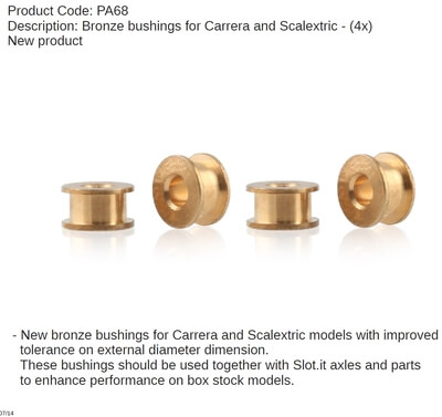 SIPA68 Slot.it Bronze Bushings for Carerra and Scalextric, 4/pk SIPA68 Slot.it Bronze Bushings for Carerra and Scalextric, 4/pk