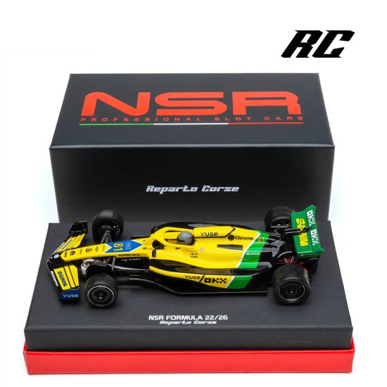 (image for) NSR 0540RCW-IL Formula 22/26 Arton Senna Tribute Livery No.81 - Oscar Piastri - "Reparto Corse" Race Setup for Wooden Tracks Tracks