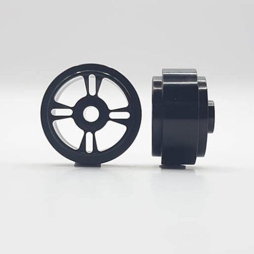 (image for) Staffs STAFFS184 Four Spoke Aluminum Wheels Black 15.8 x 8.5mm (x2)