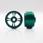 (image for) Staffs STAFFS189 Four Spoke Aluminum Wheels Green 15.8 x 8.5mm (x2)