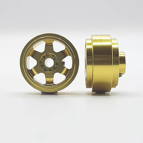 (image for) Staffs STAFFS192 Six Spoke Aluminum Wheels Gold 15.8 x 8.5mm (x2)