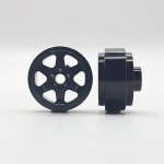 (image for) Staffs STAFFS193 Six Spoke Aluminum Wheels Black 15.8 x 8.5mm (x2)