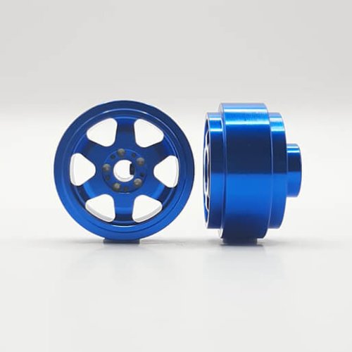 (image for) Staffs STAFFS194 Six Spoke Aluminum Wheels Blue 15.8 x 8.5mm (x2)