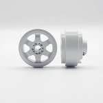 (image for) Staffs STAFFS197 Six Spoke Aluminum Wheels White 15.8 x 8.5mm (x2)