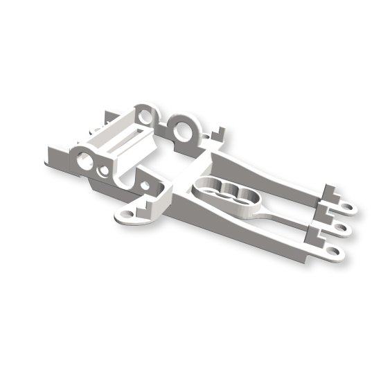 (image for) NSR 1330 Sidewinder Motor Mount for Long Can Motors (Hypercar) offset +1mm Hard White