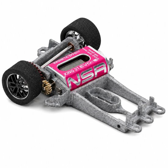 (image for) NSR 1336A Anglewinder Spanish Motor Mount Grey V2 for Long Can Motors (Hypercar) offset +1mm