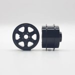 (image for) Staffs STAFFS201 Six Spoke Aluminum Air Wheels Black 15.8 x 10mm (x2)