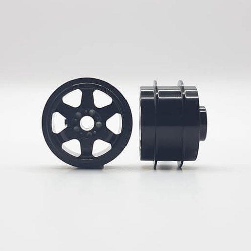 (image for) Staffs STAFFS201 Six Spoke Aluminum Air Wheels Black 15.8 x 10mm (x2)