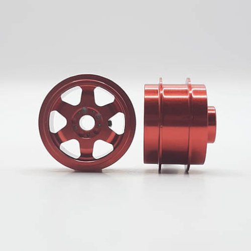 (image for) Staffs STAFFS203 Six Spoke Aluminum Air Wheels Red 15.8 x 10mm (x2)