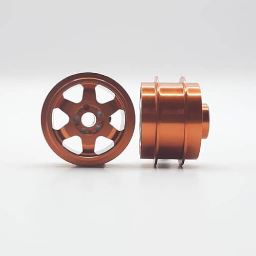 (image for) Staffs STAFFS206 Six Spoke Aluminum Air Wheels Orange 15.8 x 10mm (x2)