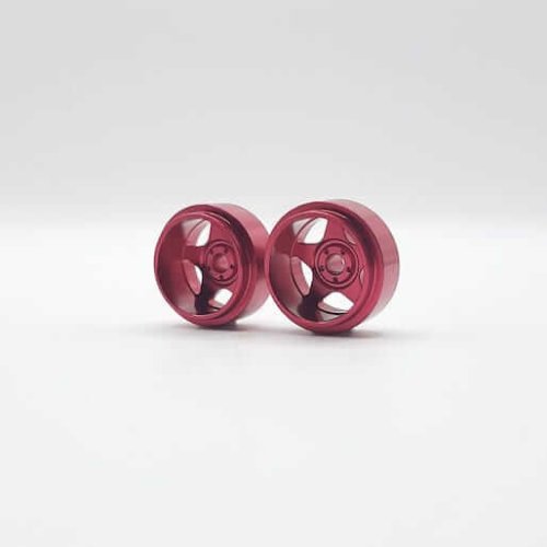 (image for) Staffs STAFFS275 Five Spoke Deep Dish Aluminum Wheel Red 15.8 x 8.5mm (x2)