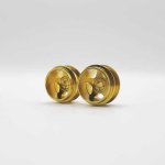 (image for) Staffs STAFFS280 Five Spoke Deep Dish Aluminum Air Wheels Gold 15.8 x 10mm (x2)