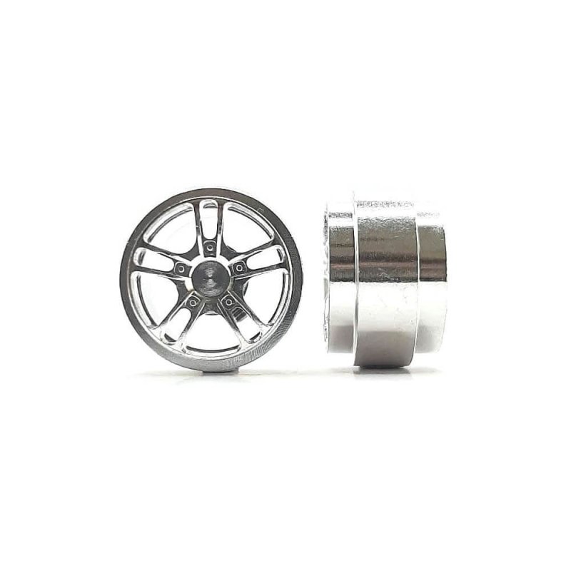 (image for) Staffs STAFFS359 Twin 5 Spoke Aluminum Wheels Silver 15.8 x 10mm (x2)