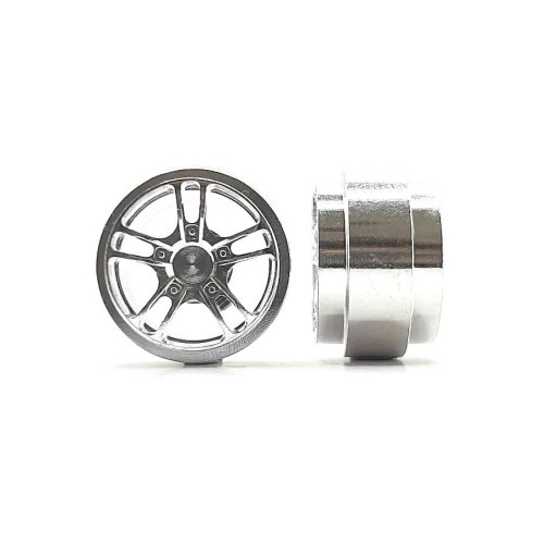 (image for) STAFFS351 Twin 5 Spoke Aluminum Wheels Silver 15.8 x 8.5mm (x2)