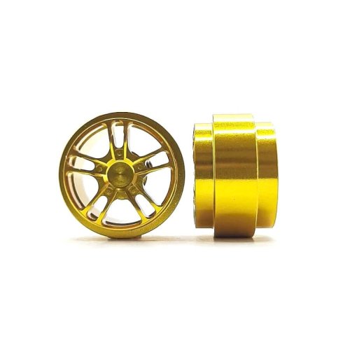 (image for) STAFFS352 Twin 5 Spoke Aluminum Wheels Gold 15.8 x 8.5mm (x2)