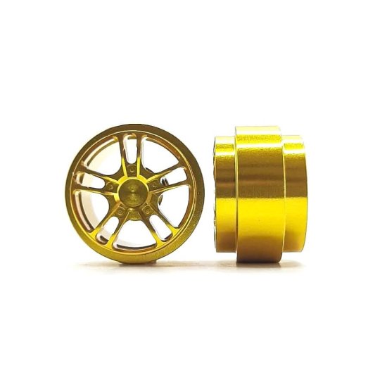 (image for) STAFFS352 Twin 5 Spoke Aluminum Wheels Gold 15.8 x 8.5mm (x2)