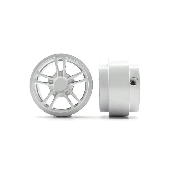 (image for) STAFFS357 Twin 5 Spoke Aluminum Wheels White 15.8 x 8.5mm (x2)
