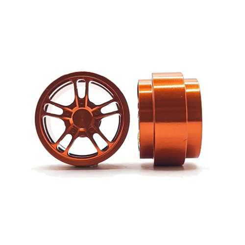 (image for) STAFFS366 Twin 5 Spoke Aluminum Wheels Orange 15.8 x 10mm (x2)