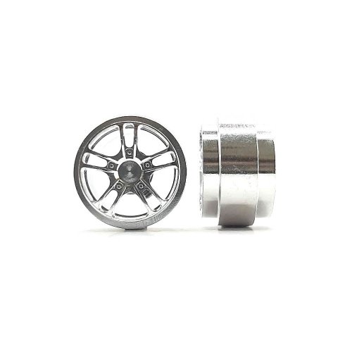 (image for) STAFFS359 Twin 5 Spoke Aluminum Wheels Silver 15.8 x 10mm (x2)