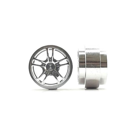 (image for) STAFFS359 Twin 5 Spoke Aluminum Wheels Silver 15.8 x 10mm (x2)