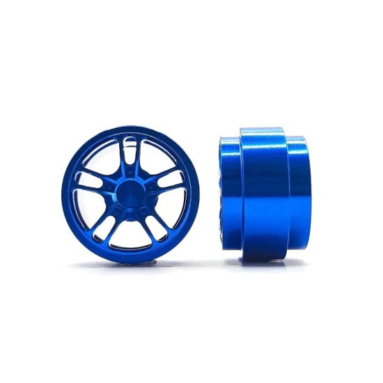 (image for) STAFFS362 Twin 5 Spoke Aluminum Wheels Blue 15.8 x 10mm (x2)