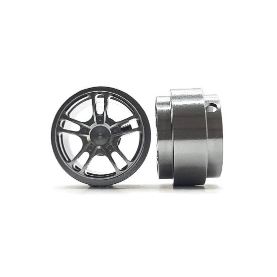 (image for) STAFFS364 Twin 5 Spoke Aluminum Wheels Grey 15.8 x 10mm (x2)