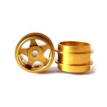 (image for) Staffs STAFFS02 Five Spoke Aluminum Air Wheels Gold 15.8 x 10mm (x2)