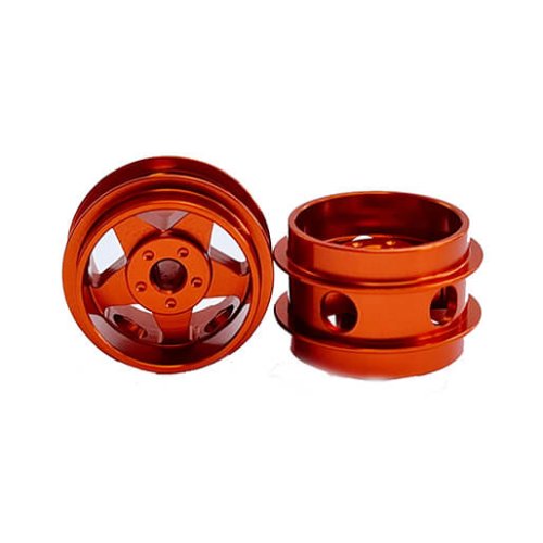 (image for) Staffs STAFFS130 Five Spoke Aluminum Air Wheels Orange 15.8 x 10mm (x2)