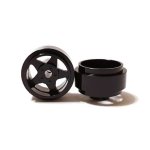 (image for) Staffs STAFFS13 Five Spoke Aluminum Wheels Black 15.8 x 8.5mm (x2)