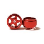 (image for) Staffs STAFFS16 Five Spoke Aluminum Wheels Red 15.8 x 8.5mm (x2)