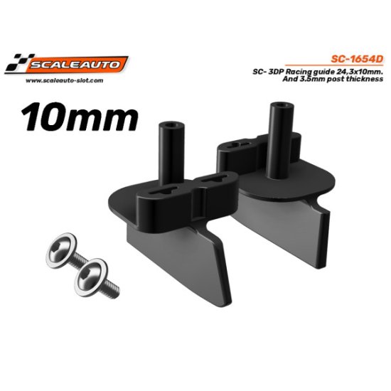 (image for) Scaleauto SC-1654D 3DP Race Guide with Screws 24.3x10mm ø3.5mm