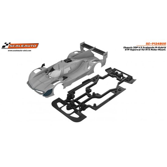 (image for) Scaleauto SC-9124B05 Chassis 3DP V.3 Scaleauto M-Hybrid GTP Hypercar for RT3 Motor Mount
