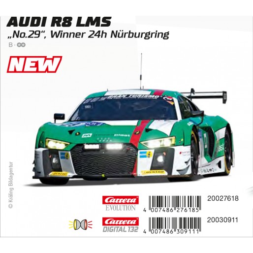 30911 Carrera D132 Audi R8 LMS, No.29, Winner 24h Nürburgring 30911 Carrera D132 Audi R8 LMS, No.29, Winner 24h Nürburgring