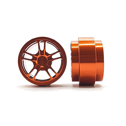 (image for) STAFFS366 Twin 5 Spoke Aluminum Wheels Orange 15.8 x 10mm (x2)