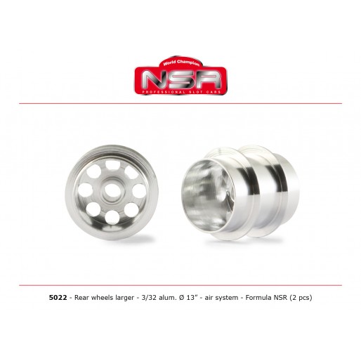 NSR5022 NSR 3/32 Alum. Rear Wheels Larger Ø13 Air Formula 86/89 NSR5022 NSR 3/32 Alum. Rear Wheels Larger Ø13 Air Formula 86/89