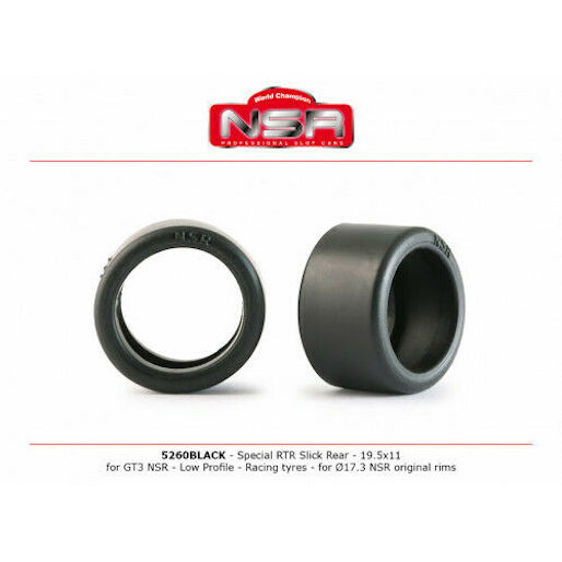 NSR 5260 Slick GT3 EVO RED Rear 19.5 x 11mm Tires, 4/pk
