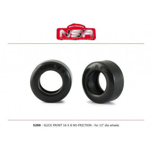 NSR5290 NSR Slick Front 16x8 No friction for Ø13 wheels, 2/pr NSR5290 NSR Slick Front 16x8 No friction for Ø13 wheels, 2/pr