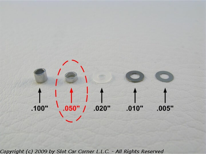 SCC XS-05010 Axle Spacers .050" Thick, Aluminum, 10/pk SCC XS-05010 Axle Spacers .050" Thick, Aluminum, 10/pk