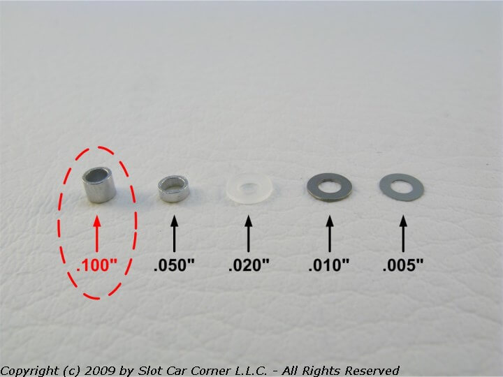 SCC XS-10010 Axle Spacers .100" Thick, Aluminum, 10/pk SCC XS-10010 Axle Spacers .100" Thick, Aluminum, 10/pk