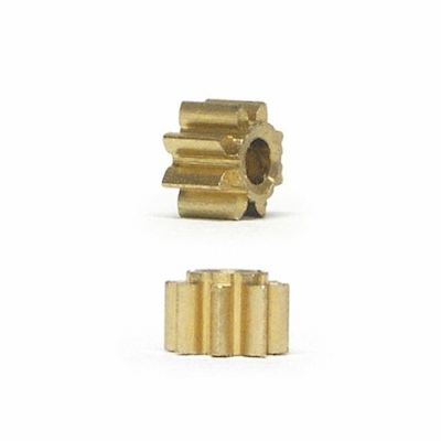 NSR 7009 Pinions 9t Inline Low Friction Brass 5.5mm, 2/pk