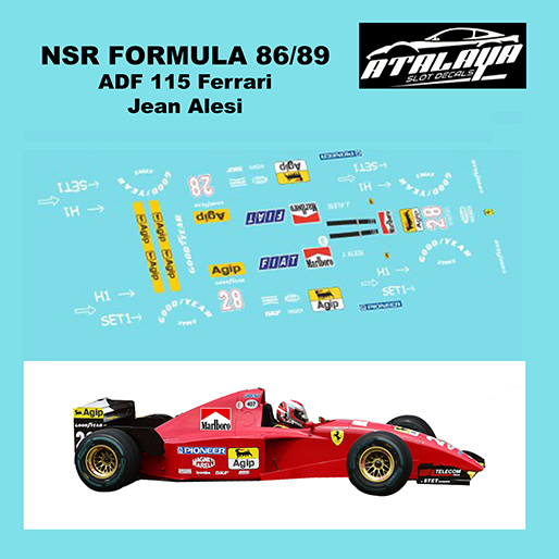 Decals Ferrari 412 T1B GP Monaco 1994 1:32 1:43 1:24 1:18 Slot Decals 