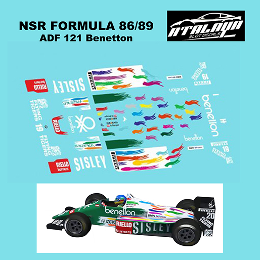 Atalaya Decals ADF121 NSR Formula 86/89 1986 Benetton B186 Atalaya Decals ADF121 NSR Formula 86/89 1986 Benetton B186