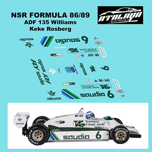 Atalaya Decals ADF135 NSR F1 - 1982 Williams FW08 - Keke Rosberg