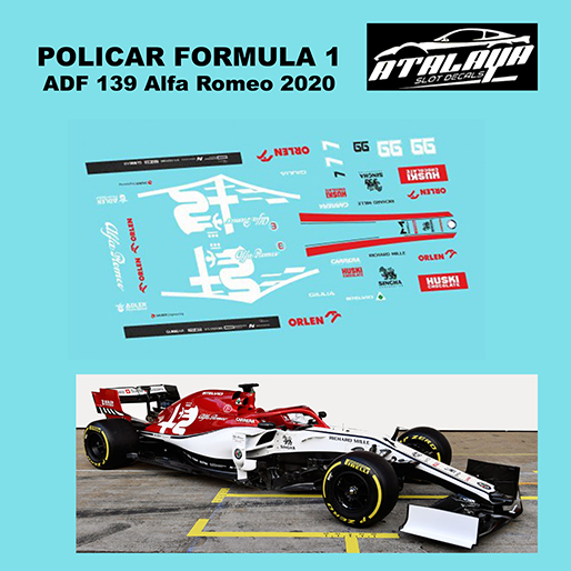 Atalaya Decals ADF139 Policar Formula 1, Alfa Romeo 2020 Atalaya Decals ADF139 Policar Formula 1, Alfa Romeo 2020