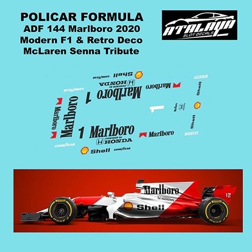 Atalaya Decals ADF144 Policar Formula 1, McLaren Senna Tribute Atalaya Decals ADF144 Policar Formula 1, McLaren Senna Tribute
