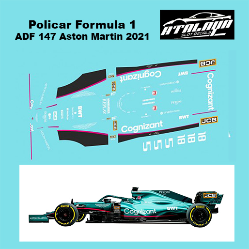 Atalaya Decals ADF147 Policar Formula 1, Aston Martin 2021 Atalaya Decals ADF147 Policar Formula 1, Aston Martin 2021