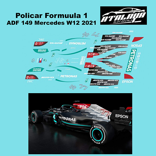 Atalaya Decals ADF149 Policar Formula 1, Mercedes W12 2021