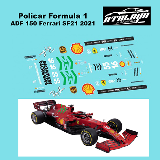 Atalaya Decals ADF150 Policar Formula 1, Ferrari SF21 2021 Atalaya Decals ADF150 Policar Formula 1, Ferrari SF21 2021
