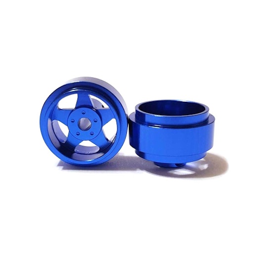 STAFFS15 Five Spoke Aluminum Front Wheels Blue 15.8 x 8.5mm x2