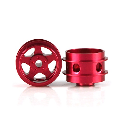 STAFFS51 Five Spoke Aluminum Air Wheels Red 15.8 x 10mm x2